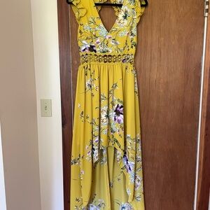 Floral Yellow Maxi Dress